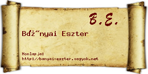 Bányai Eszter névjegykártya